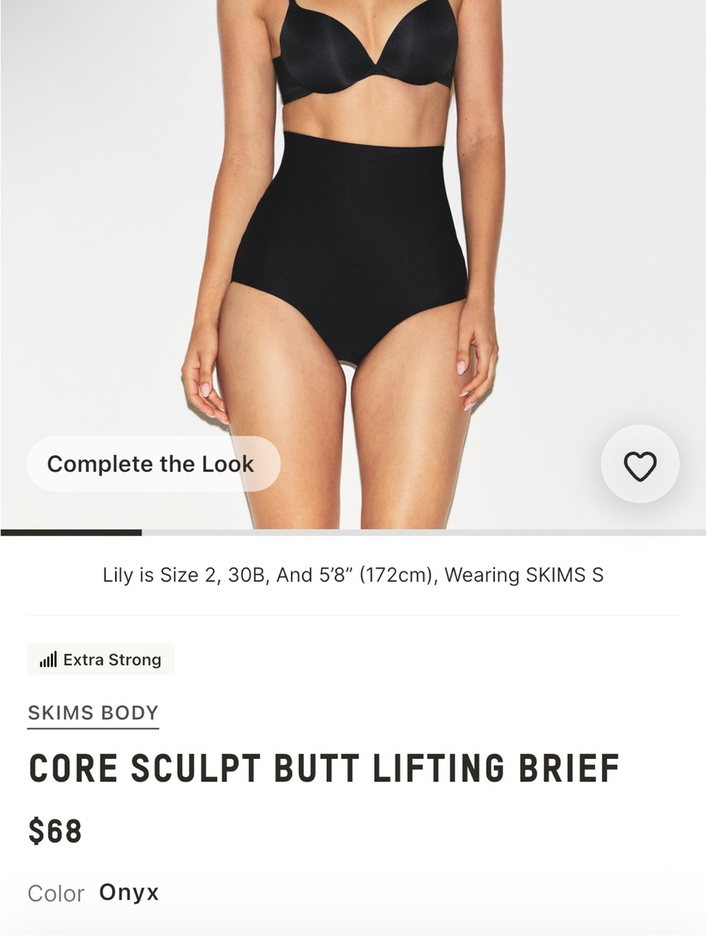 SKIMS Onyx Core Sculpt High-Waist Brief
